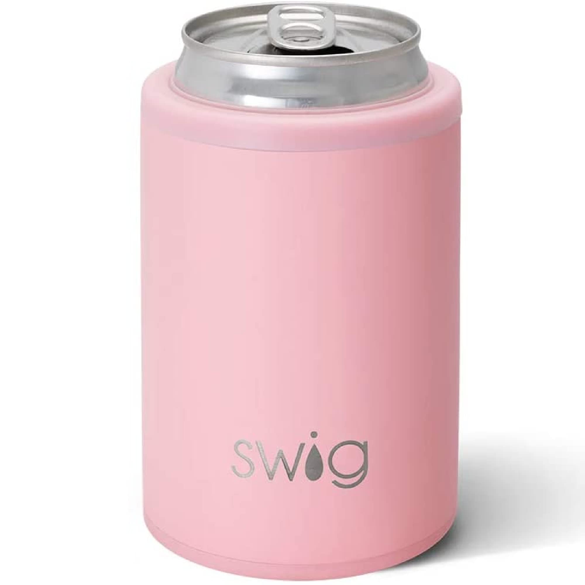 Swig Life Standard Can + Bottle Cooler, Stainless Steel, Dishwasher Safe, Triple Insulated Can Sleeve for Standard Size 12oz Cans or Bottles (Blush)