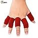 JBM Adult Finger Brace Splint Sleeve Thumb Support Protector Soft Comfortable Cushion Pressure Safe Elastic Breathable for Basketball Volleyball Baseball Badminton Tennis Boating Gym (Red)