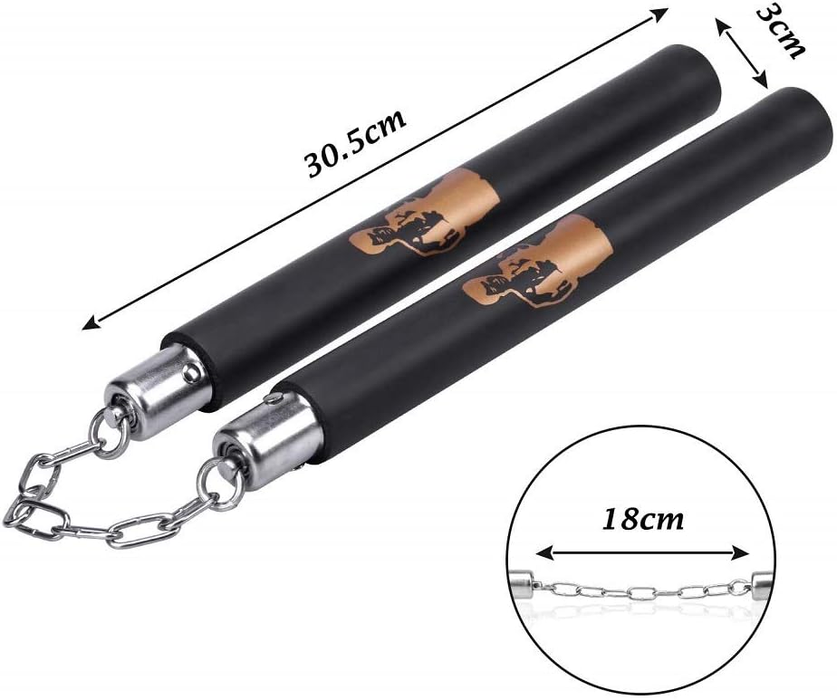 Fayscingo Foam Nunchucks Martial Arts Training Practice Nunchucks Cord
