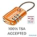 TravelMore 10 Pack TSA Approved Travel Combination Cable Luggage Locks for Suitcases - Orange