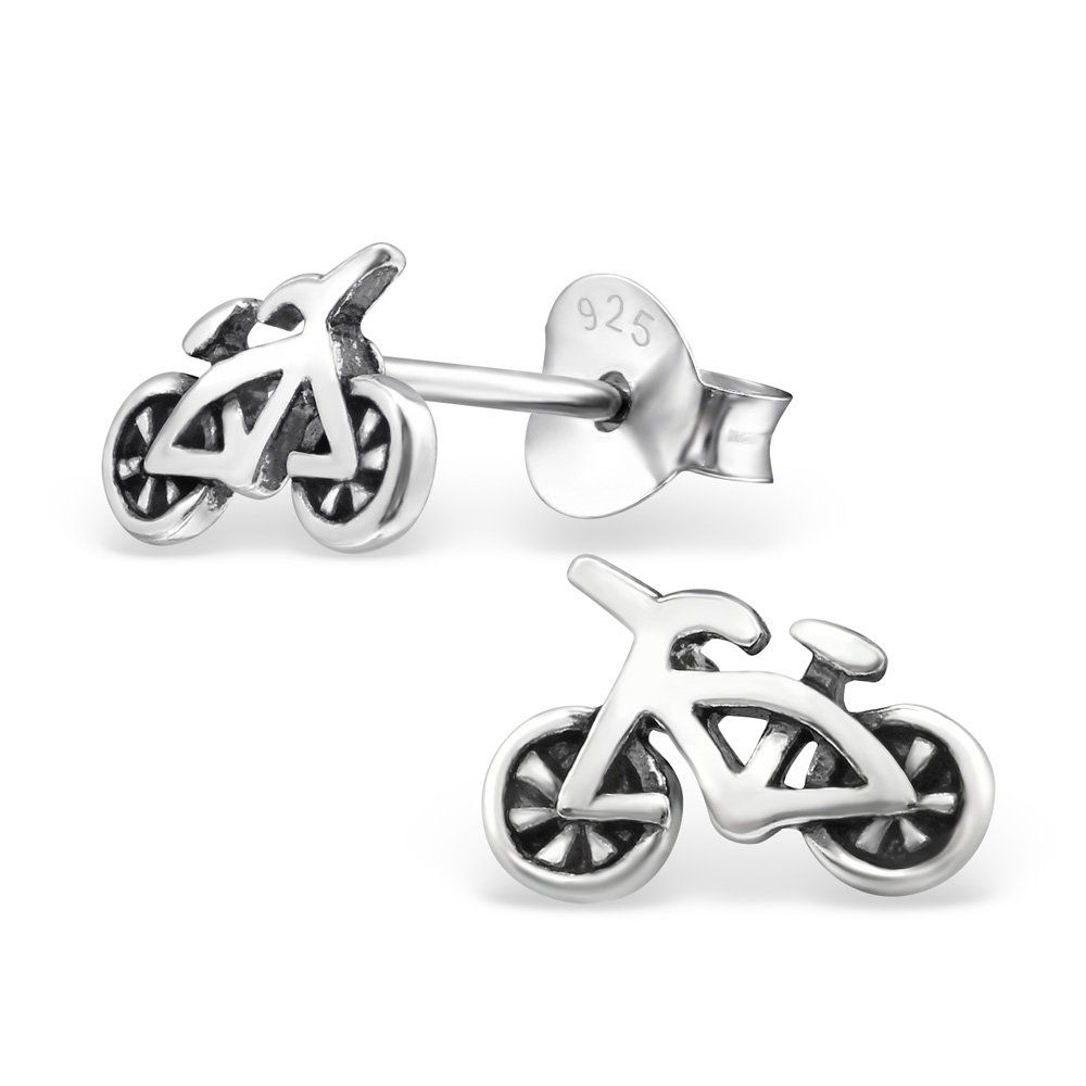 925 Sterling Silver Women Bicycle Stud Earrings for Women & Girls – Gift-Ready Jewellery by The Rose & Silver Company