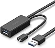 UGREEN USB Extension Cable, 5m USB 3.0 Male to Female Active Repeater Cable with Signal Amplifier Repeater for Printers, Oculus Rift, Wifi Antenna, PlayStation VR, HTC VIVE,Keyboards, Game Console, loudspeakers, scanners, displays, headsets etc.