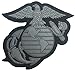 SILVER-BLACK US MARINE CORPS EAGLE GLOBE & ANCHOR PVC PATCH