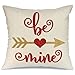 AENEY Valentines Pillow Cover 18x18 for Couch Hot Love Red Sweet Heart Be Mine Arrow Happy Valentine's Day Decorations Throw Pillow Home Decor Pillowcase Faux Linen Cushion Case Sofa A179