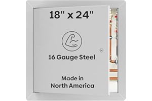 BEST ACCESS DOORS Best 18" x 24" Universal Access Panel – Flush Steel Door with Exposed Flange for Walls or Ceilings, 16-Gauge Cold Rolled Steel Frame, Screwdriver Cam Latch, White Powder-Coat Primer Finish, BA-UAP