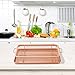 Copper Crisper Tray Set as Oven Oil Free Air Fryer-Non Stick Cookie Sheet and Fry Mesh Basket with Bonus Kitchen Silicone Tong