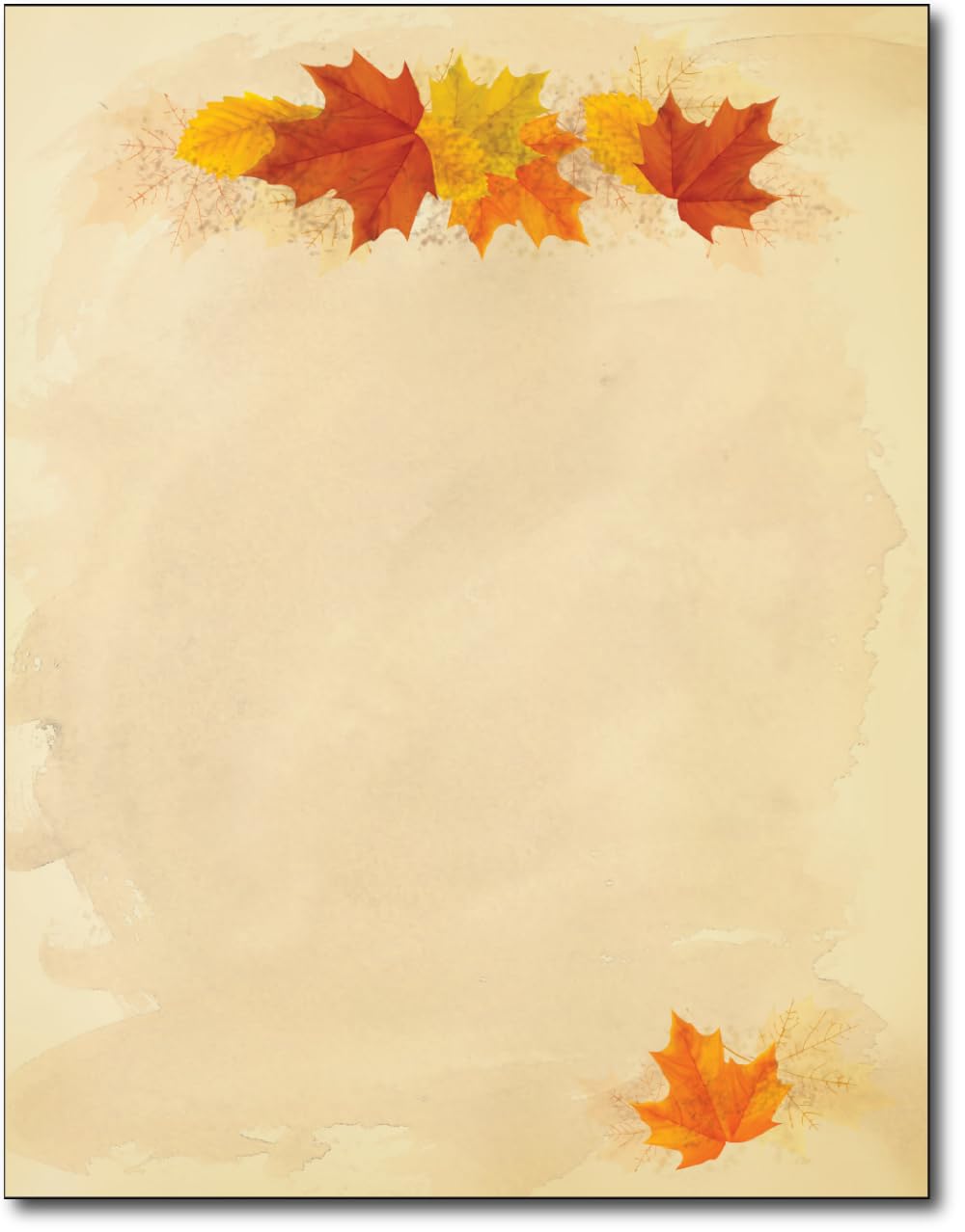 Photo 1 of "Simple Fall Leaves" Autumn Stationery Letterhead Paper - 50 Sheets