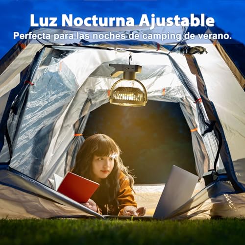 AWANFI 10000mAh Ventilador USB, Portátil Clip-on Fan, Recargable Ventilador con Mando a Distancia, Luz LED, Oscilación, Mini Ventilador de Mesa para Camping, Oficina, Habitacion, Cochecito
