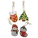 DIY Diamond Painting Keychain, Christmas Embroidery Kits Ornaments, 5D Diamond Art for Kids and Adult Beginners Home Wall Decor Perfect for Gift(4pcs)