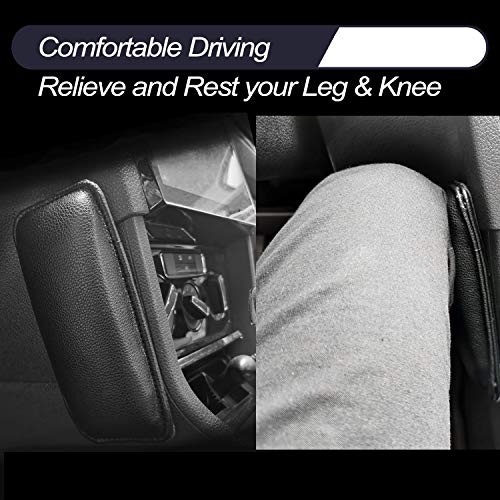 MECHCOS Soft Black Leather Car Center Console Knee Leg Elbow Cushion Pad, Car Knee Leg Elbow