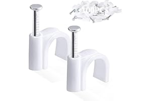 100PCS Round Cable Clips, 12MM Electrical Cable Wall Clip Cable Nail Clips Management, Wire Tidy Clips Pins Cable Tacks for E