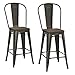 DHP Luxor Metal Counter Stool with Wood Seat and Backrest, 24