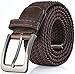 GALLERY SEVEN Woven Elastic Braided Belt For Men - Fabric Stretch Casual Belt - Brown - X-Large (44-48