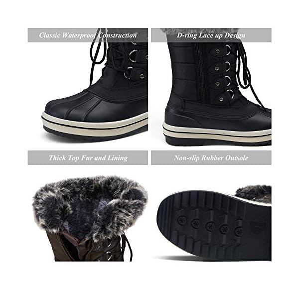 Vepose Women's 970A/971A Mid Calf Boots,Waterproof Insulated Snow Tall