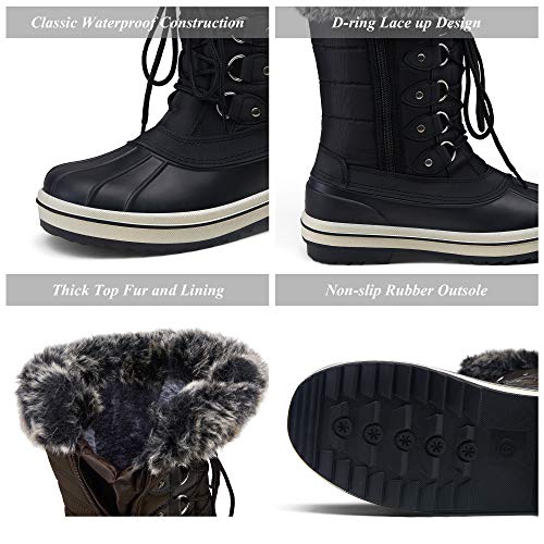 VEPOSE-Womens-Waterproof-Snow-Boots-Mid-Calf-Lace-Up-Fur-Shoes