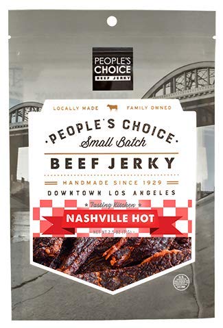 People's Choice Beef Jerky - Tasting Kitchen - Nashville Hot - Pounder of Super Spicy Jerky - Compare to World's Spiciest Heat of Carolina Reaper, Scorpion, Ghost Pepper - 1 Pound, 16 oz - 1 Bag