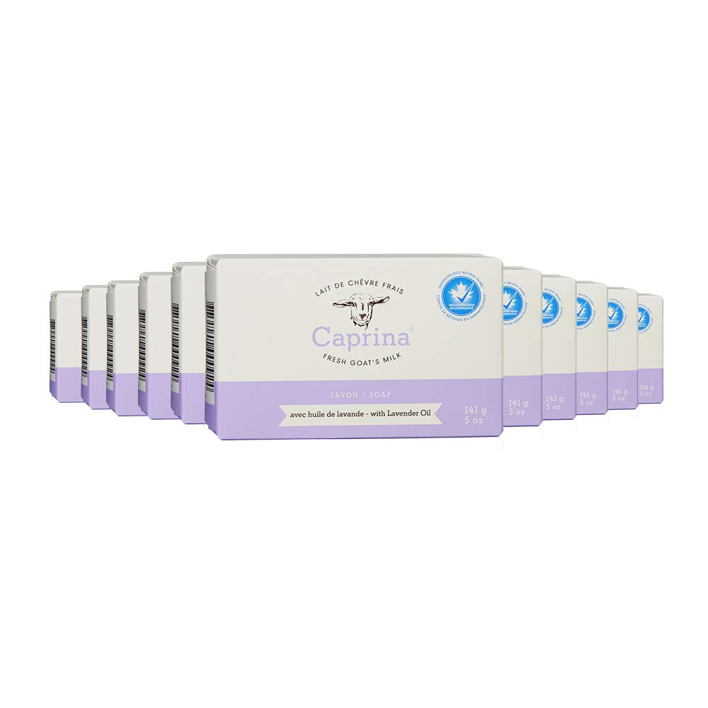 Caprina by Canus Fresh Goat's Milk Soap Bar, Lavender Oil, 5 Ounce, 24 Pack