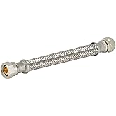 Eastman 48141 Braided Stainless Steel Faucet Connector with 3/8 inch Comp Connection, 6 inch
