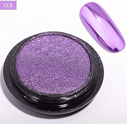 Gel Nail Polish - Newby 0.5g/jar Rub Nail Mirror Powder 7 Colors Metallic Effect Chrome Nail Art Glitter Uv Gel Nail Polish Decoration Pigment