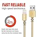Lightning cable, FEIPUKER 3 PACK (6FT) Nylon Braided Charging Cable Cord Lightning to USB Cable Charger Compatible for IPhone 7/ 7 Plus/6/6s/6 plus/6s plus/ 5c/5s,iPod, iPad, and More (3 PACK Gold)
