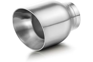 A-KARCK Exhaust Tip 2.5 Inch Inlet, Muffler Tip 2.5" Inlet 4" Outlet 5" Long Dual Wall For Car Tailpipe, Stainless Steel Poli