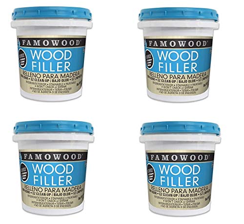 FamoWood 40022126 Latex Wood Filler - Pint, Natural (Fоur Расk)