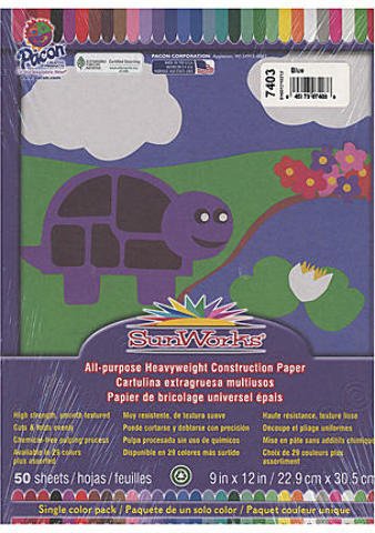 Pacon Sunworks Construction Paper (Blue) - 9 In. x 12 In.