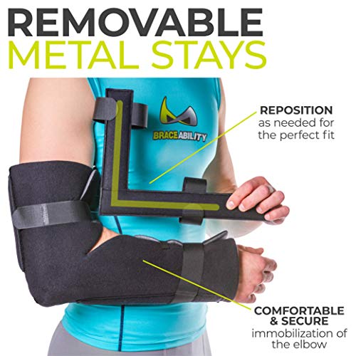 BraceAbility Elbow Immobilizer Brace Removable Long Arm Cast and Soft