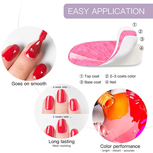Vishine Nail Art UV LED Lamp Gel Polish Long-lasting Manicure Kit 4 Colors Set C195