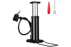 Bike Pump Portable Bicycle Pump Aluminum Alloy Floor Bicycle Pump Mini Bike Floor Pump Free Puncture Repair KitBike Pump Extr