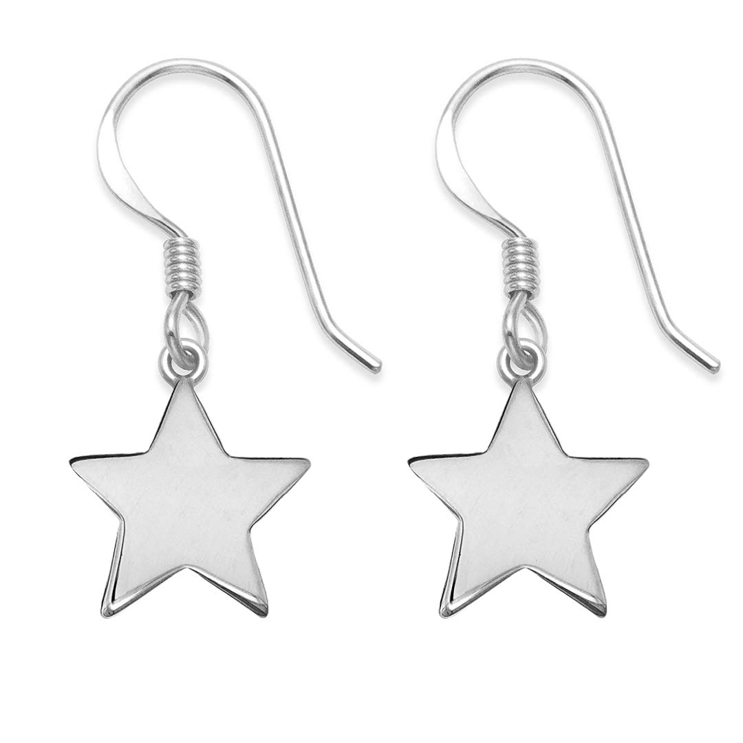 Heather Needham Sterling Silver Star Earrings - SIZE: 12mm - Premium quality solid silver - Gift boxed solid Silver Star drop earrings. 6173