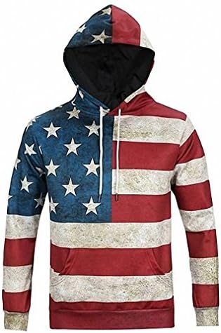 Unisex 3D Digital Printed Graphic Pullover Hooded Sweatshirts Sweatshirts Men women Tracksuits Tops Print The stars flag Hooded Hoodies Thin Autumn Sweatshirts