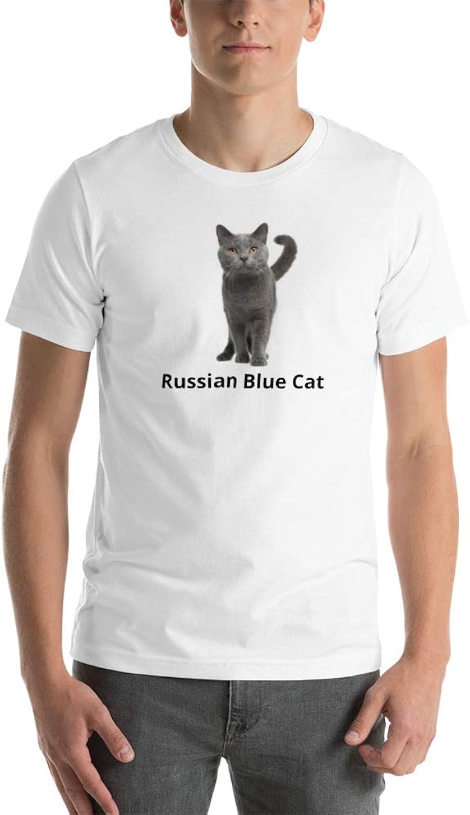 ShortSleeve Unisex TShirt, Russian Blue Cat