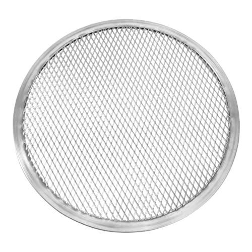 PEPLAYTAL Aluminum Pizza Baking Pan Net 15-Inch Round Non-Stick Pizza Tray Holes for Enhanced Airflow Suitable for Oven and Grill