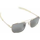 CampCo Humvee Pilot Sunglasses - Polarized Aviator Sunglasses Bayonette, Frame, Military Sunglasses with Gray Lens and Gold Frame, 57mm