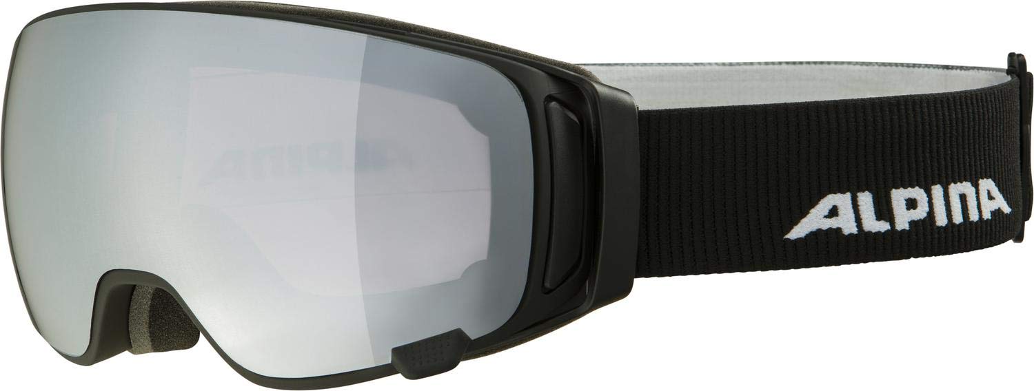 ALPINA Unisex - Adult, DOUBLE JACK MAG Q ski goggles, black matt, One Size