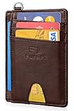 FurArt Slim Wallet with RFID Blocking -Minimalist Front Pocket Wallet for Men&Women with Removable D-Shackle