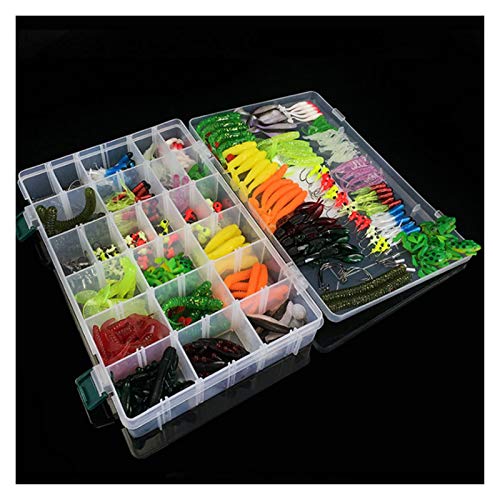 WODEJIA 301 Teile/Los Angelköder Set Gemischte Weiche Köder Köder Jig Kopf Kurbelhaken Wurm Künstliche Köder Angelkabeln… – Bild 7