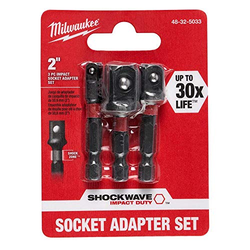 Milwaukee-48-32-5033-Power-Drill-Bit-Extensions-Shockwave-Socket-Adapter-Set-14-3-Pack