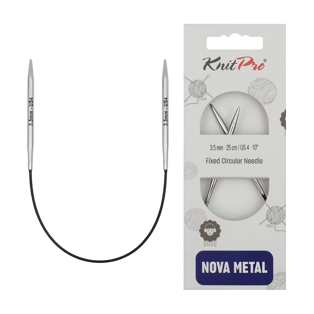 KnitPro Nova Fixed Circular Needles 10" (25cm) | 3.50mm
