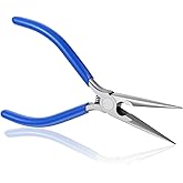 6" Long-Nose Craft Plier, Needle Nose Pliers, Mini Long Nose Pliers with Comfort Grip Handles, Serrated Jaw Plier for Jewelry