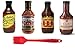 Kansas City BBQ Sauce Variety Sampler Gift Pack, Curated Assortment of Barbecue Sauces Variety Pack of 4 with TJ's Pantry Silicone Basting Brush (Variety #2)