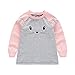 PanDaDa Kid Girls Cute Cat Print Long Sleeve Crew Neck T-shirt Blouses