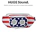 American Flag Fannypack with Speakers. Bluetooth Fanny Pack for Parties/Festivals/Raves/Beach/Boats. Rechargeable, Works with iPhone & Android.