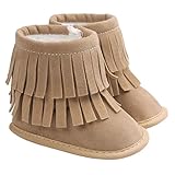 Voberry Baby Toddler Girls Boys Winter Warm Snow Boot Tassels Trimmed Boots Outdoor (0~6Month, light Khaki)
