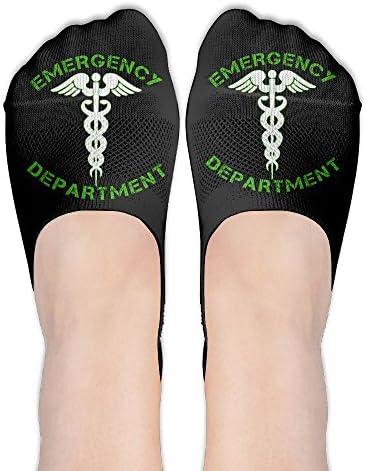 EMERGENCY DEPARTMENT RN Nurse Socks Boat Low Cut Thin No Show Deodorant Sock Non Slip For Women