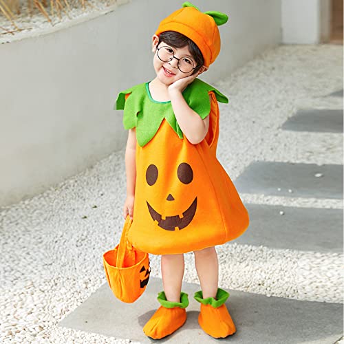 Goyishun Pumpkin Costume Halloween Costumes for Girls Dress Up Pumpkin  Basket Hat Shoses Kids Halloween Costum