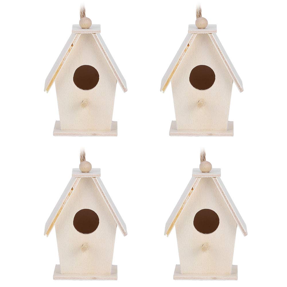 Bird House, 4Pcs Bluebird House Hanging Bird House Bird Nests Bird Wood
