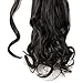 Wrap Around Synthetic Ponytail One Piece Heat Resistant Magic Paste Pony Tail Long Wavy Curly Soft Silky for Women Lady Girls 17'' / 17 inch (natural black)