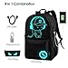 Anime Backpack for School, SKL Luminous Backpack Canvas Cartoon Backpack with usb Cable and Lock and Pencil Bag for Teens Girls Boys-Black